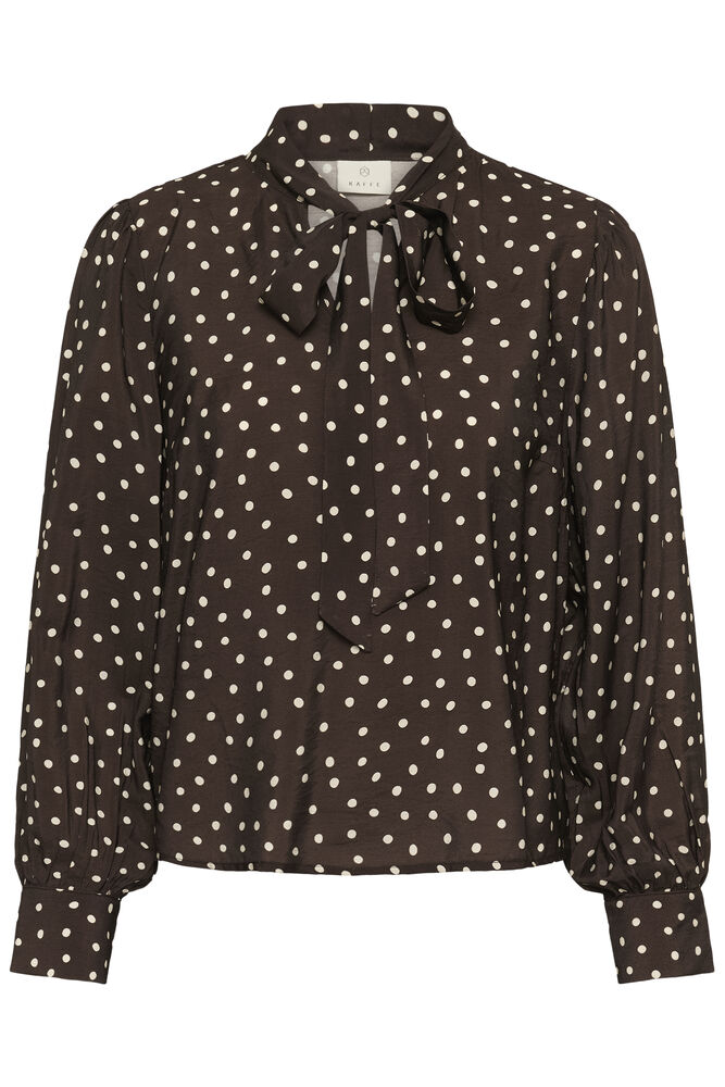 KAdotte Blouse - Coffee Bean Turtledove Dot