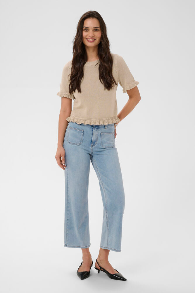 KAbrook High Waisted Cropped Fit Jeans - Light Blue