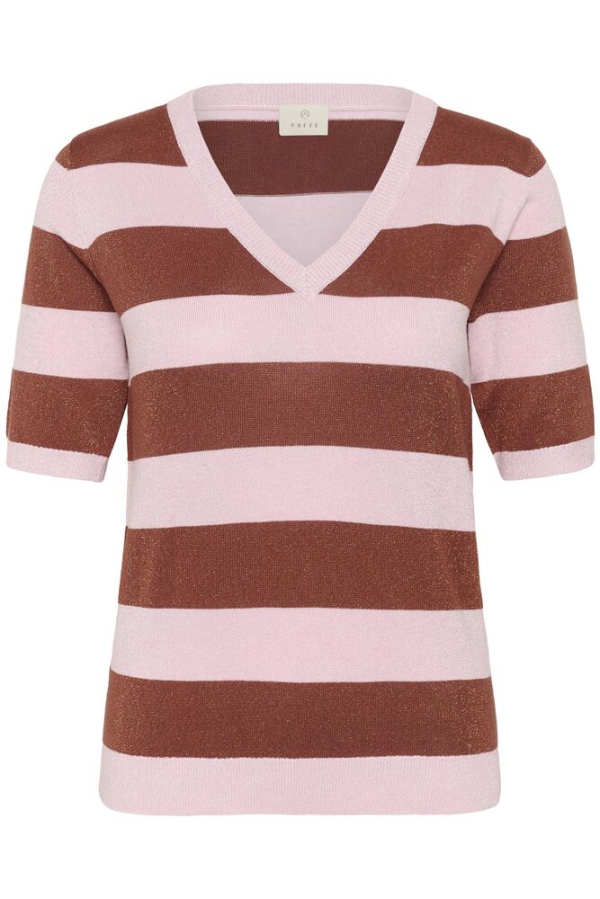 KAregina Stripe V Neck Pullover - Ballerina & Henna