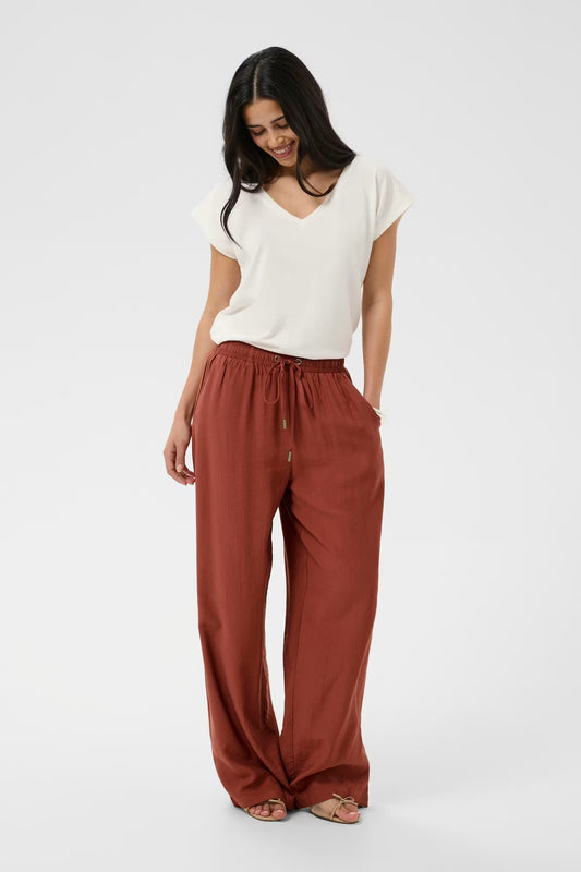 KAemily Wide Trousers - Henna Brown