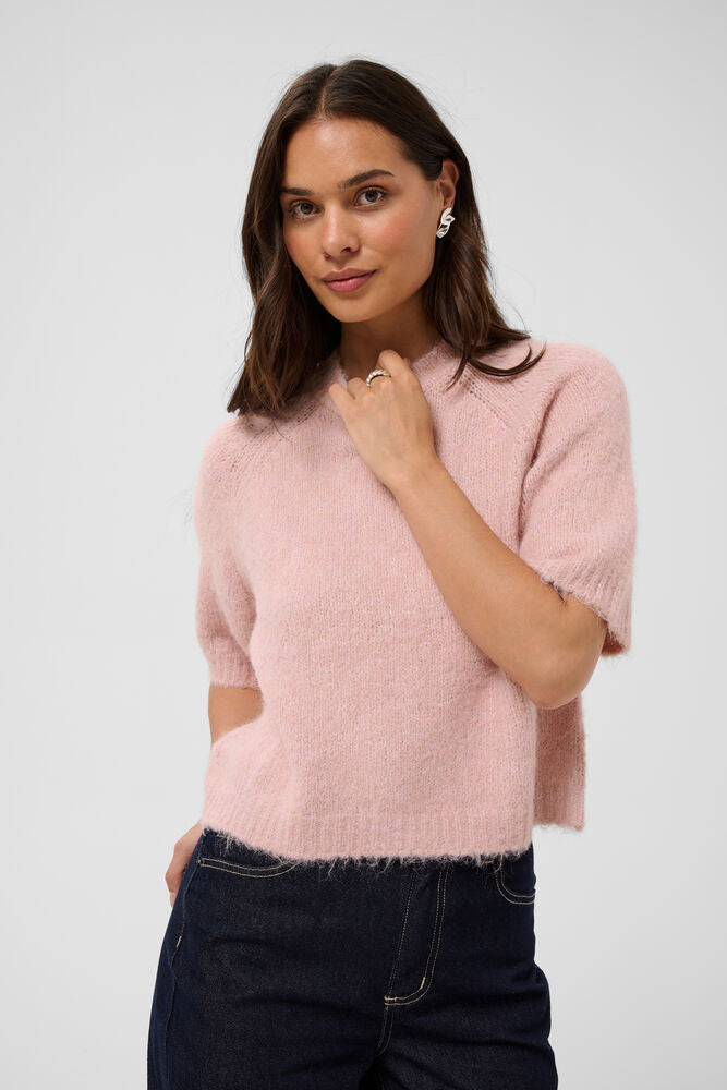 KAemilie Cropped Knit Pullover - Pink