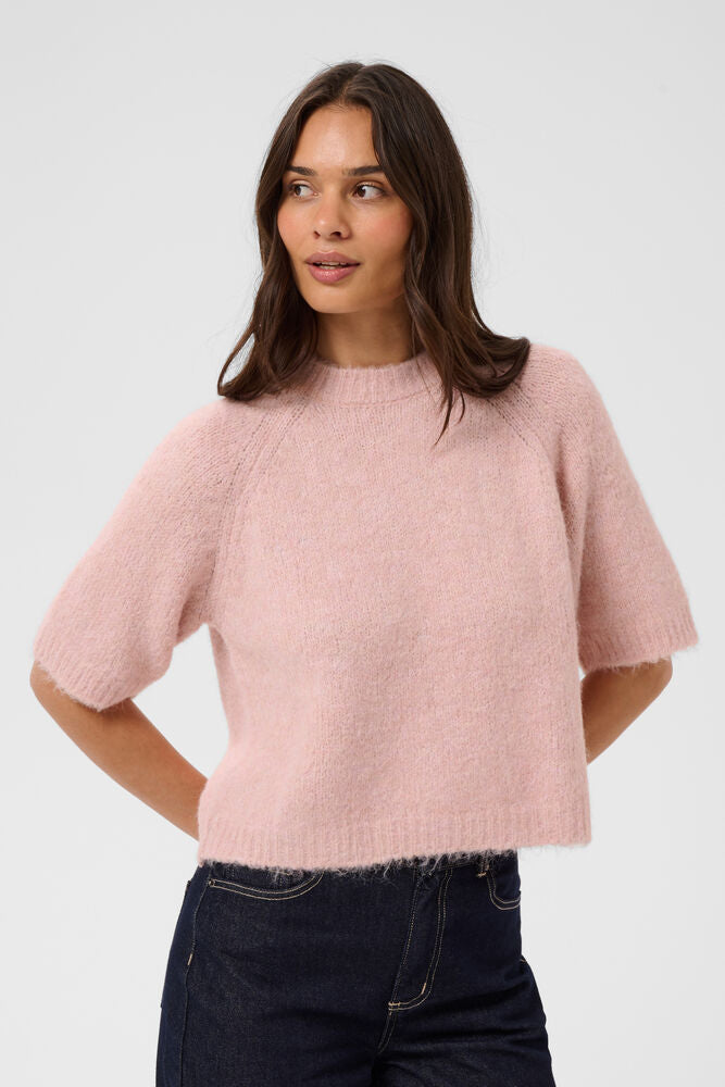KAemilie Cropped Knit Pullover - Pink