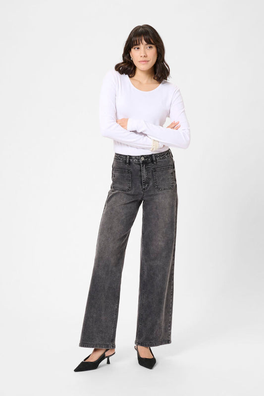 KAbrook High Waisted Regular Fit Jeans - Grey