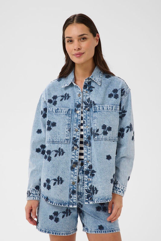 KAbabena Denim Jacket - Blue/Navy Floral