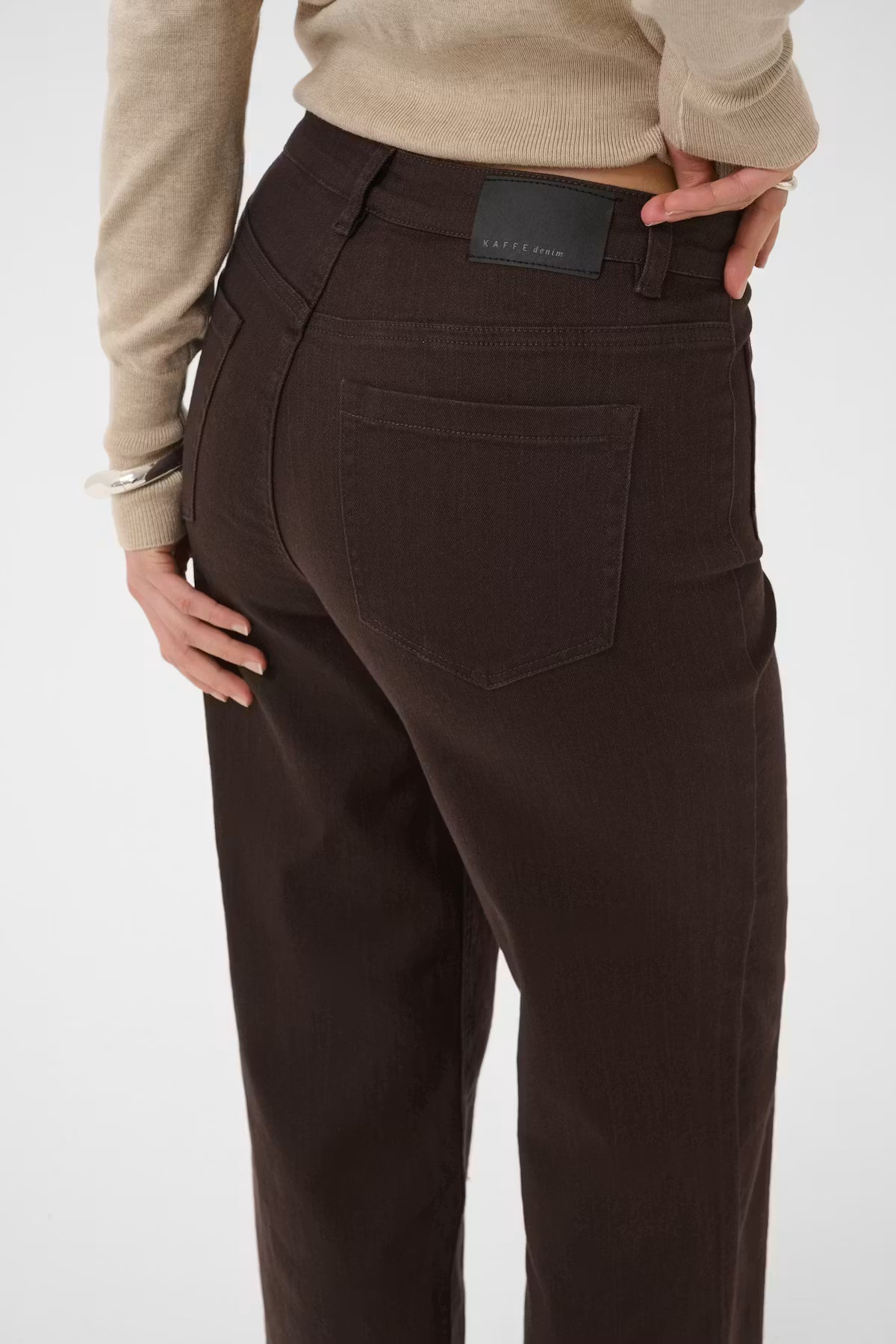 KAbrook High Waisted Cropped Fit Jeans - Coffee Bean