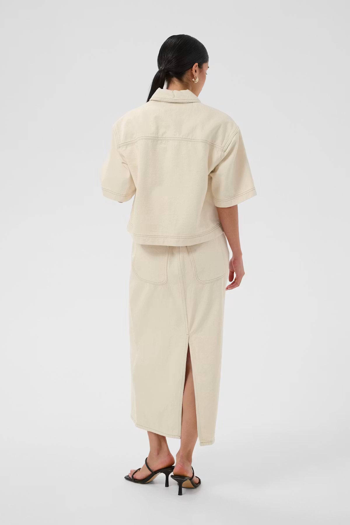 KAcatharina Denim Shirt - Off White Washed