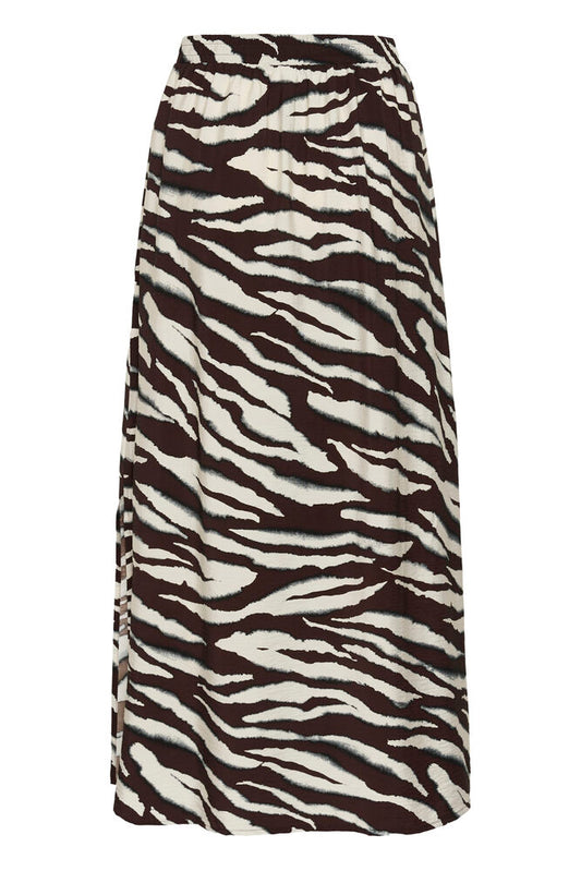 KAviky Skirt - Coffee/ Animal Print