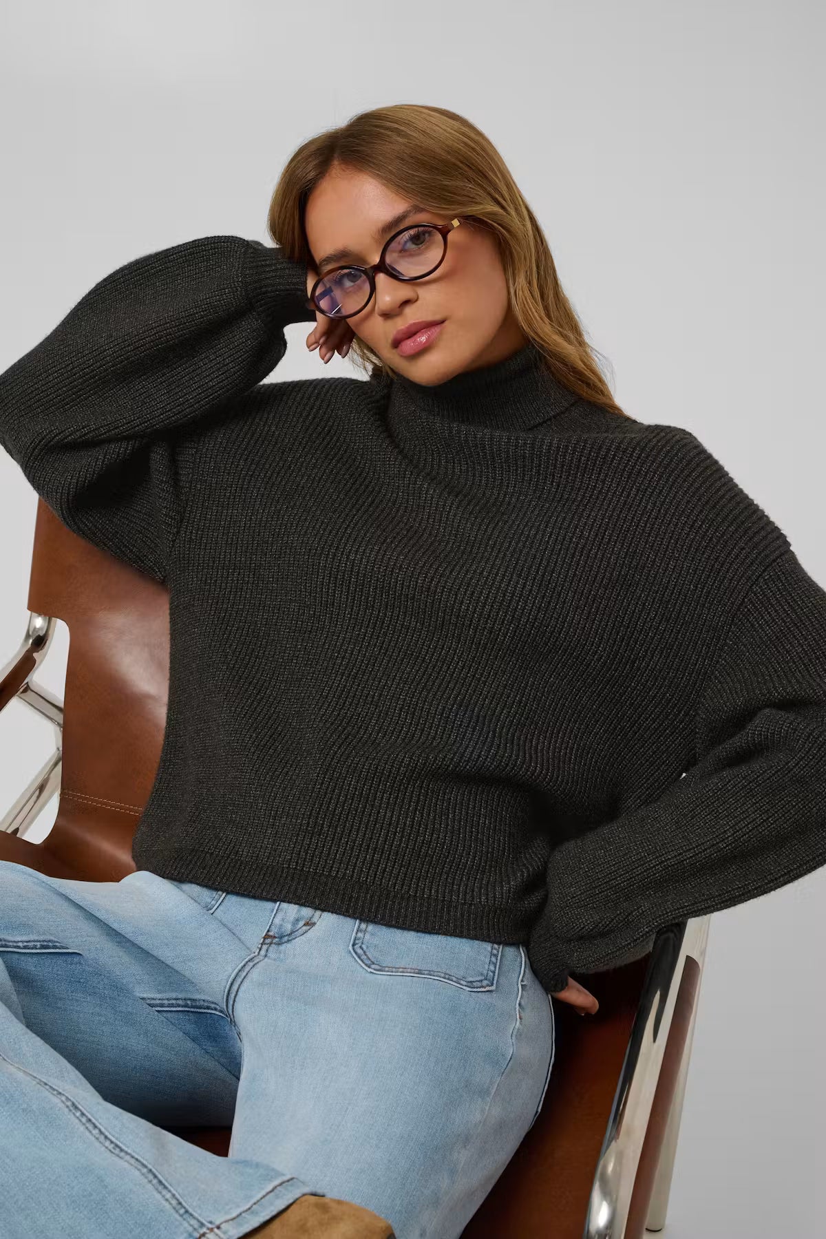 KAbarbara Rollneck Pullover - Dark Grey