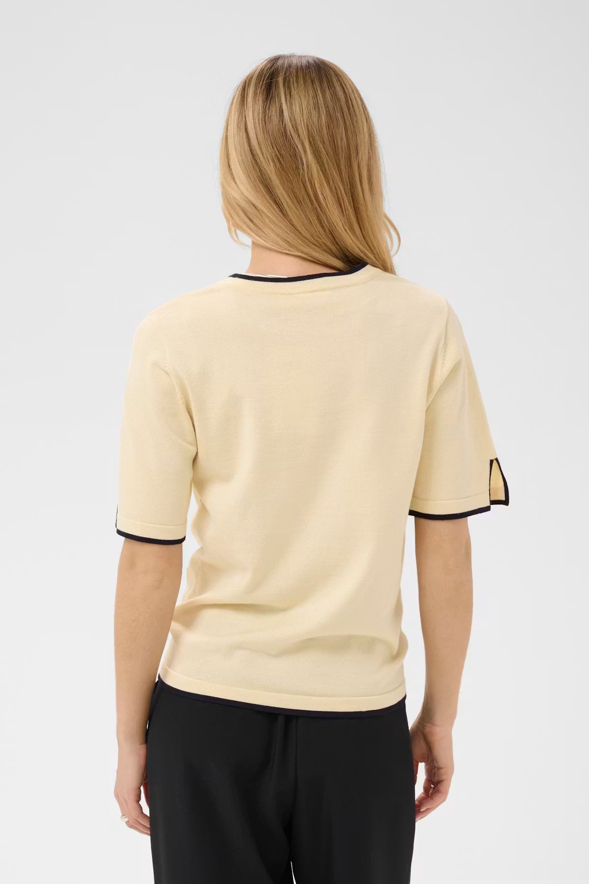 MilaSZ Contrast Stripe Short Sleeve Pullover - Birch Nightsky