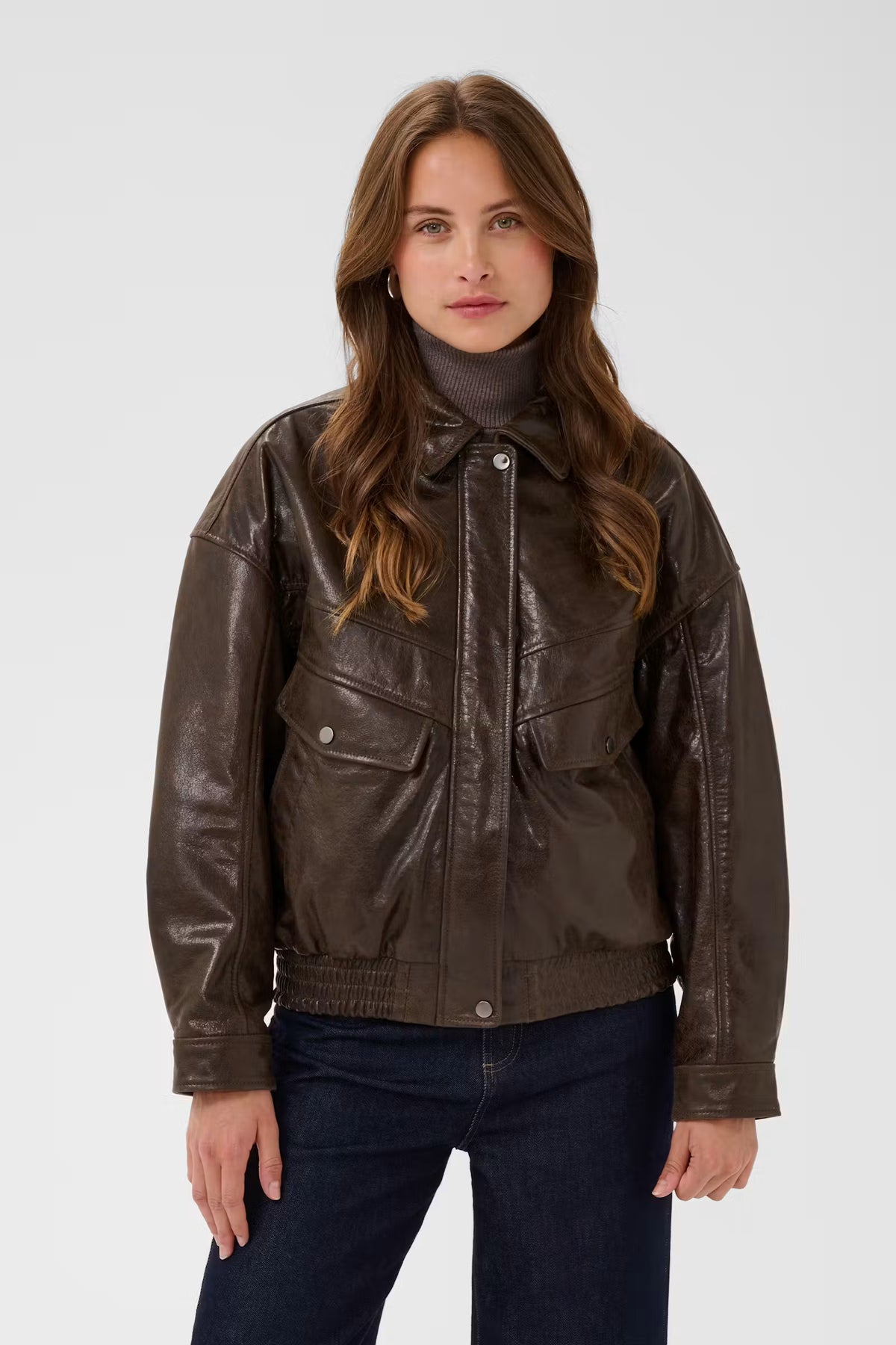 TuliaSZ Leather Jacket - Chocolate Brown