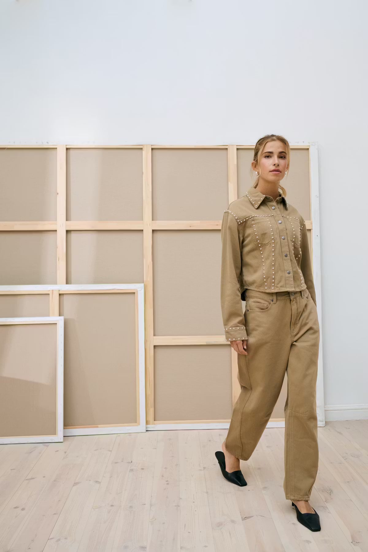 KAbrynn Barrel Twill Trousers - Washed Petrified Oak