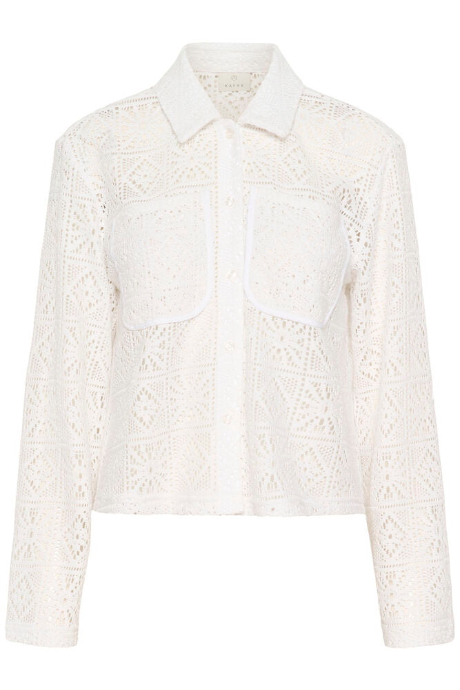 KAcindy Crochet Shirt - Chalk White