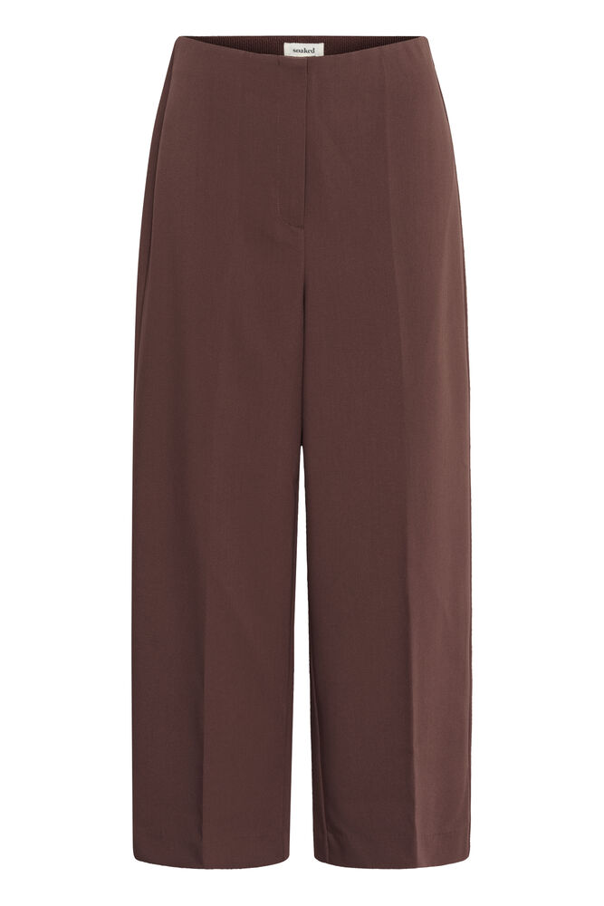 SLCorinne Wide Cropped Trousers - Brown Stone
