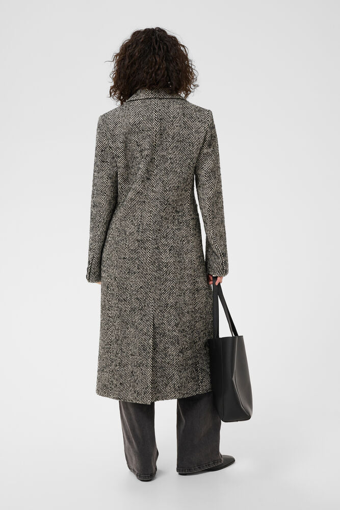 KAofelia Herringbone Coat - Black & Chalk