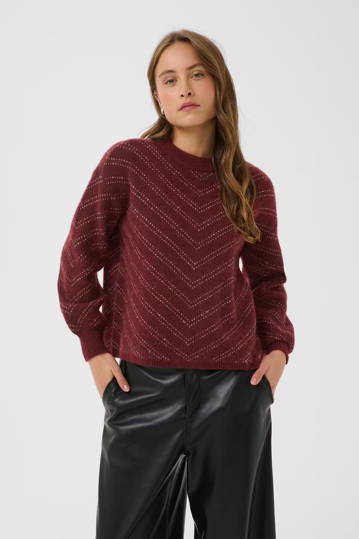KAhillery Pullover - Port & Desert Taupe Stripe