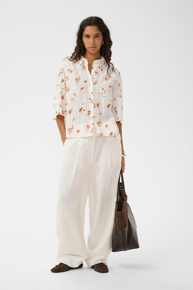 SLBianca Printed Shirt - White Floating Flowers