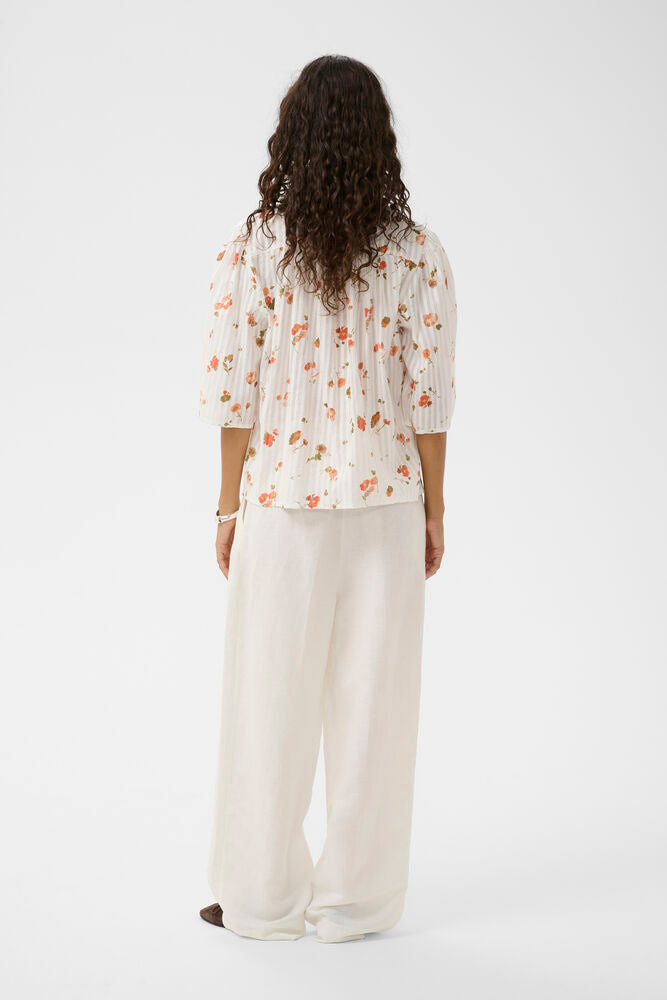 SLBianca Printed Shirt - White Floating Flowers