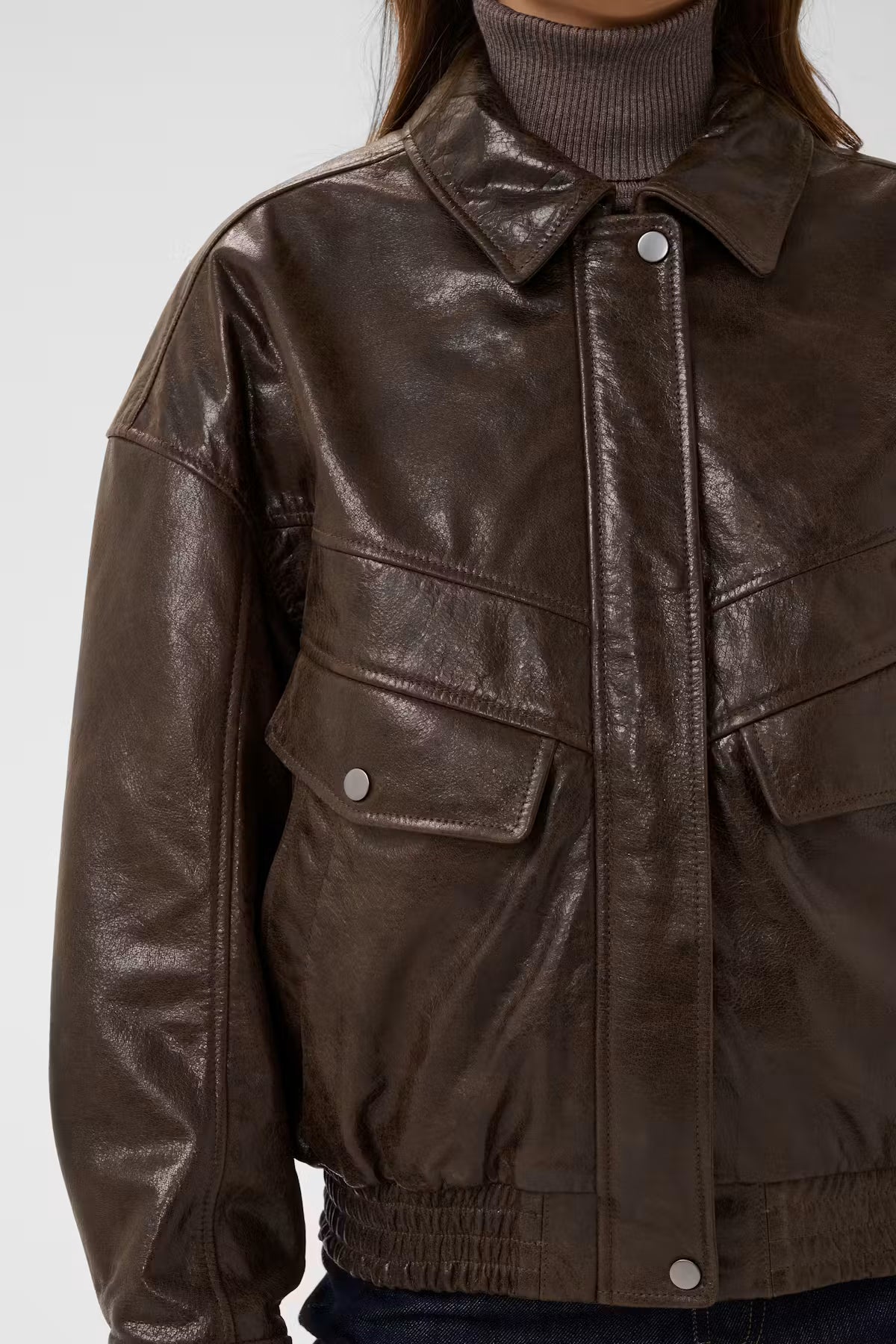 TuliaSZ Leather Jacket - Chocolate Brown