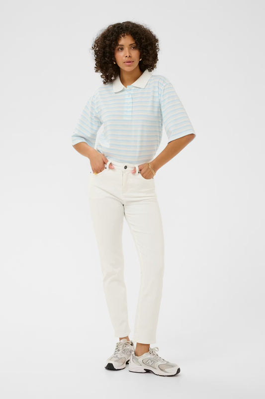 KAwillow High Waisted Slim Fit Jeans - Chalk
