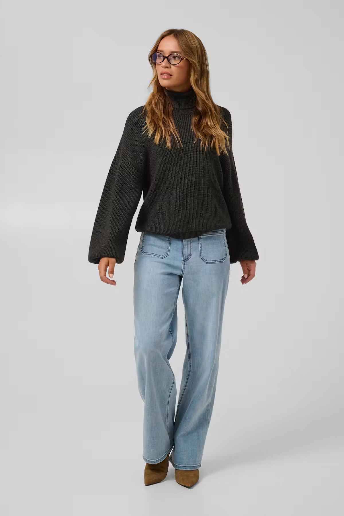 KAbarbara Rollneck Pullover - Dark Grey
