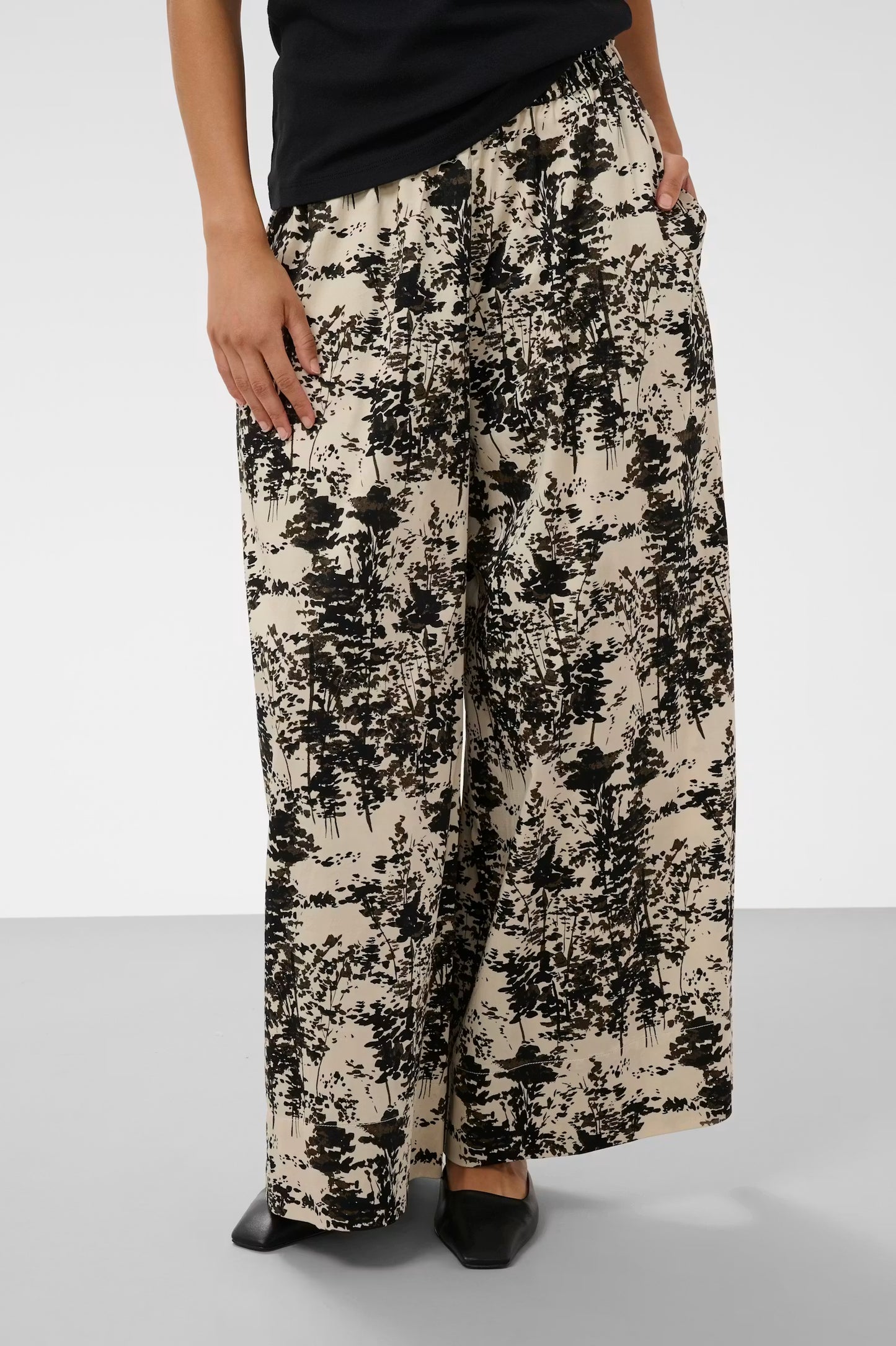 SLNaelle Printed Trousers - Oatmeal Forest