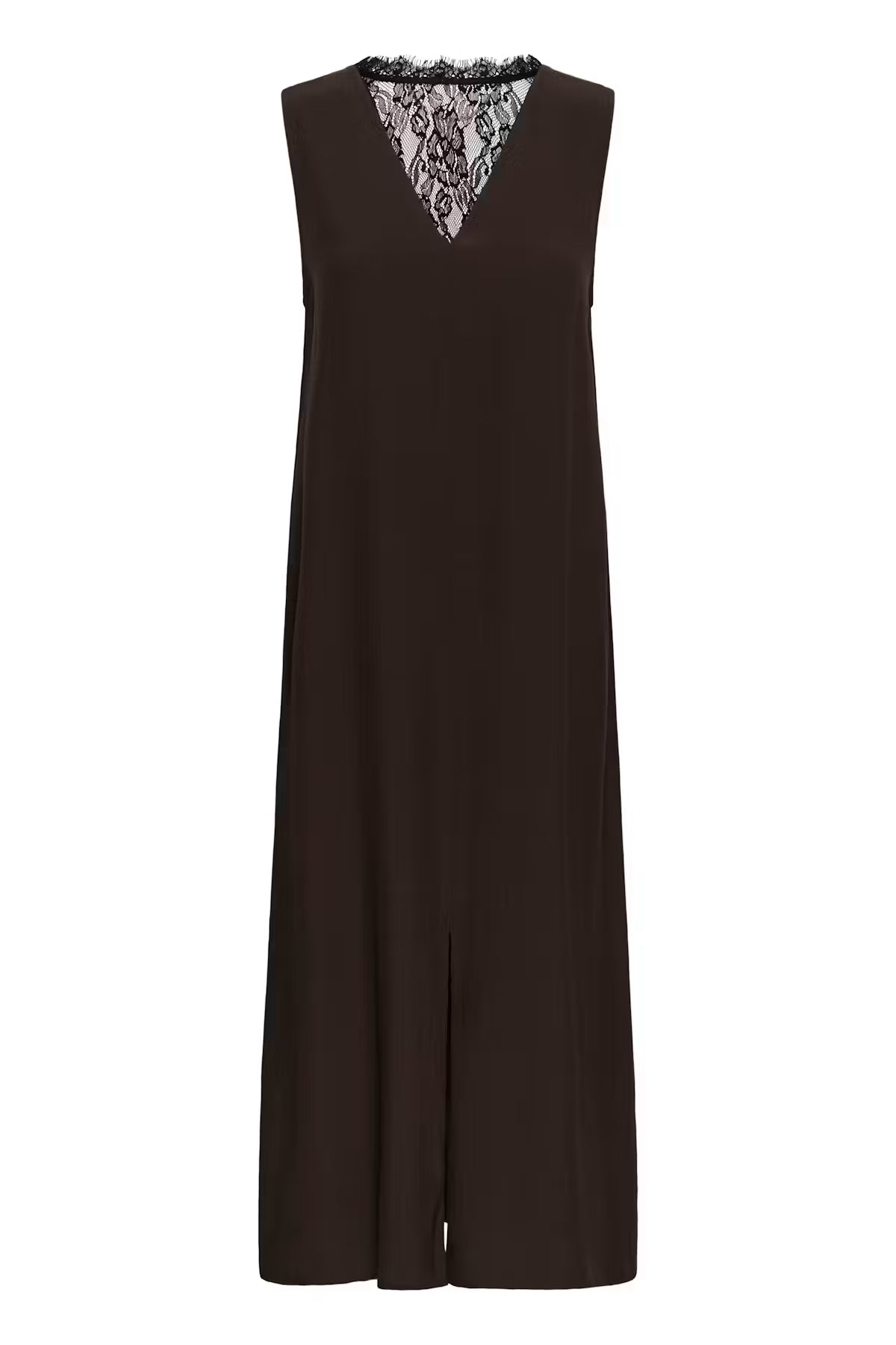 SLLantana Dress With Lace Insert - Mole Brown