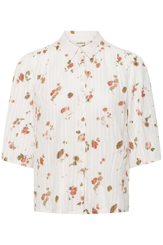 SLBianca Printed Shirt - White Floating Flowers