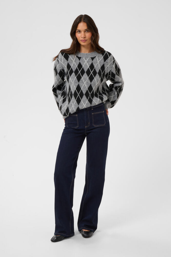 KAbrook High Waisted Regular Fit Jeans - Dark Blue