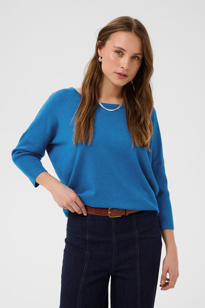 MilaSZ Round Neck Pullover - Campanula Melange