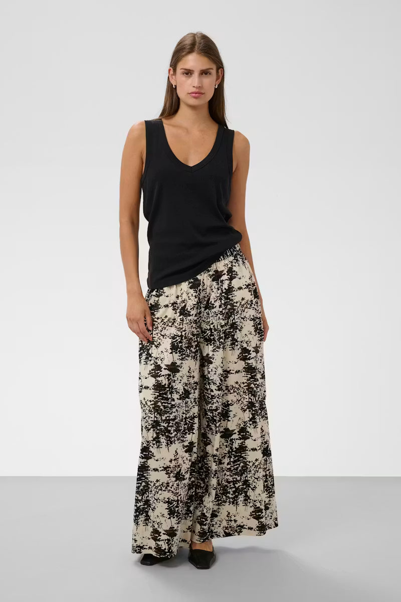 SLNaelle Printed Trousers - Oatmeal Forest