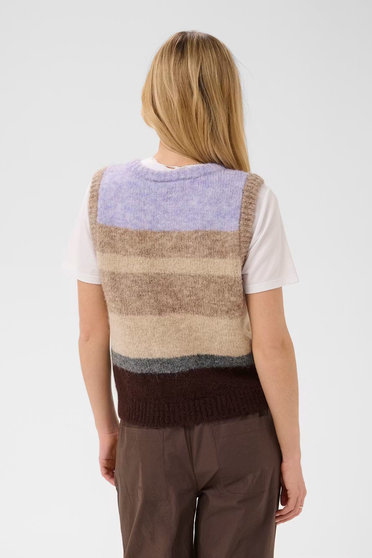 SeraphinaSZ Knit Vest - Chocolate Lilac Multi Stripe