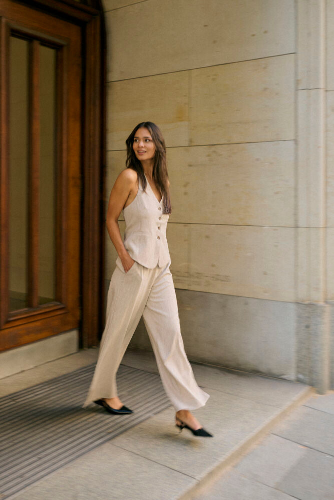 KAomila Trousers - Feather Grey Melange