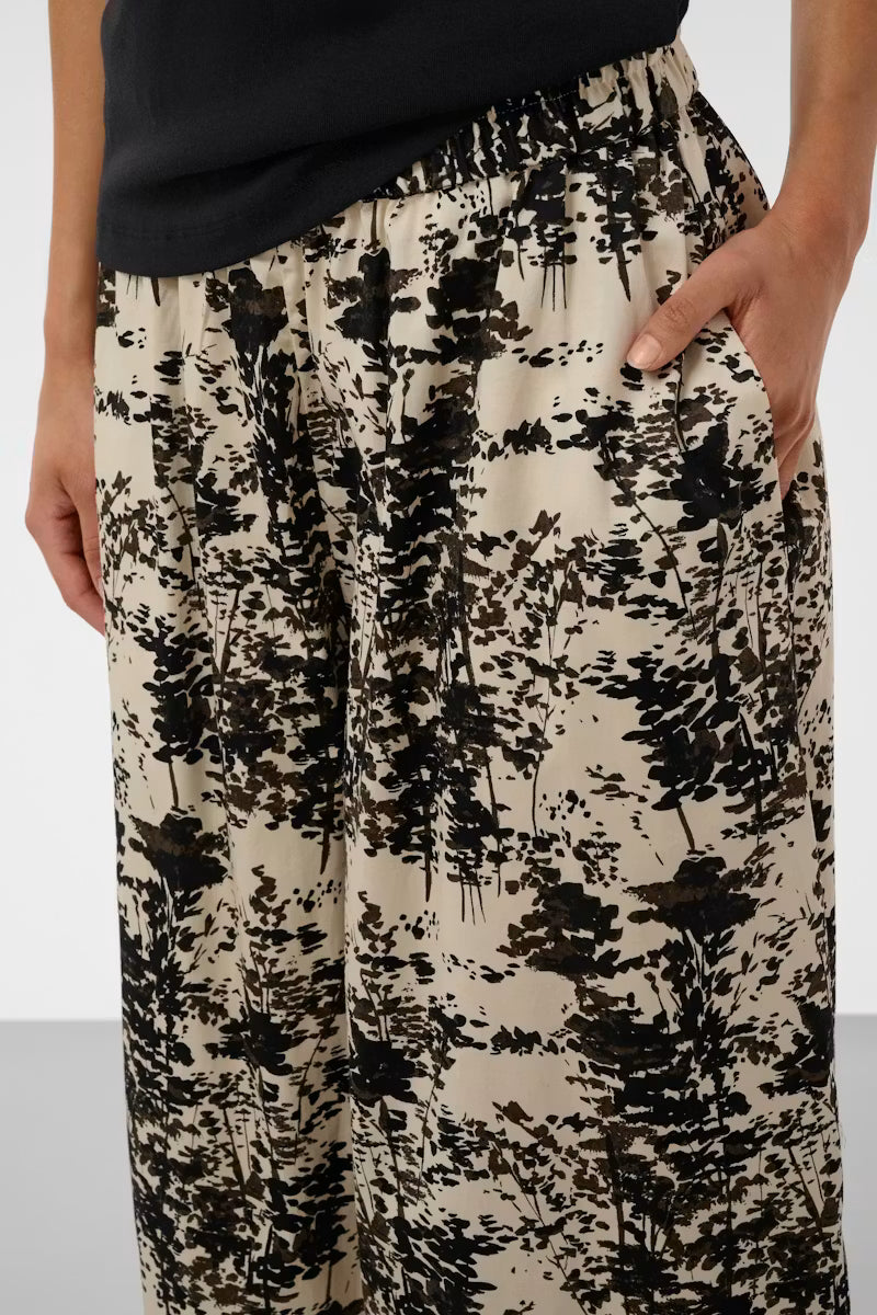 SLNaelle Printed Trousers - Oatmeal Forest