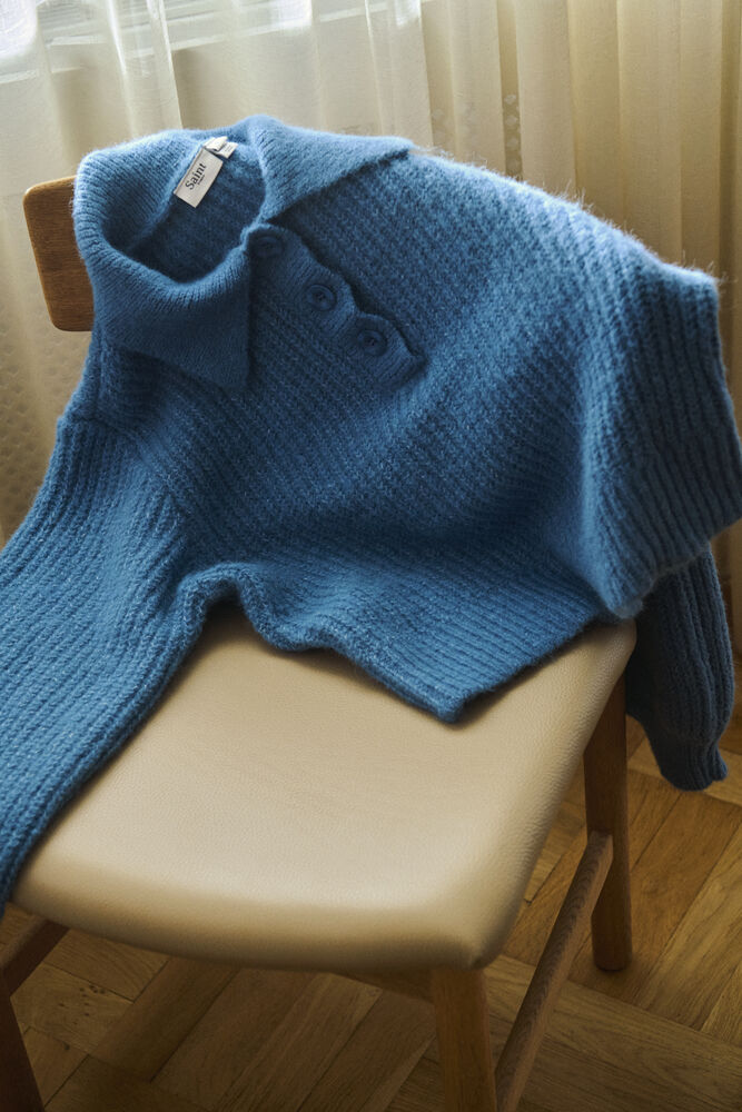 TabbathaSZ Polo Pullover - Lichen Blue Melange