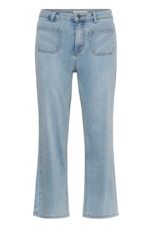 KAbrook High Waisted Cropped Fit Jeans - Light Blue