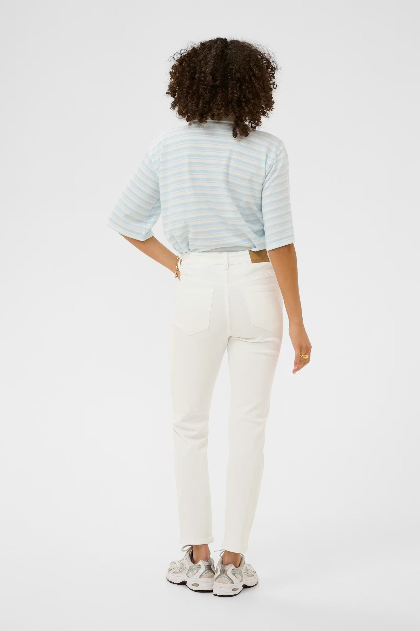 KAwillow High Waisted Slim Fit Jeans - Chalk