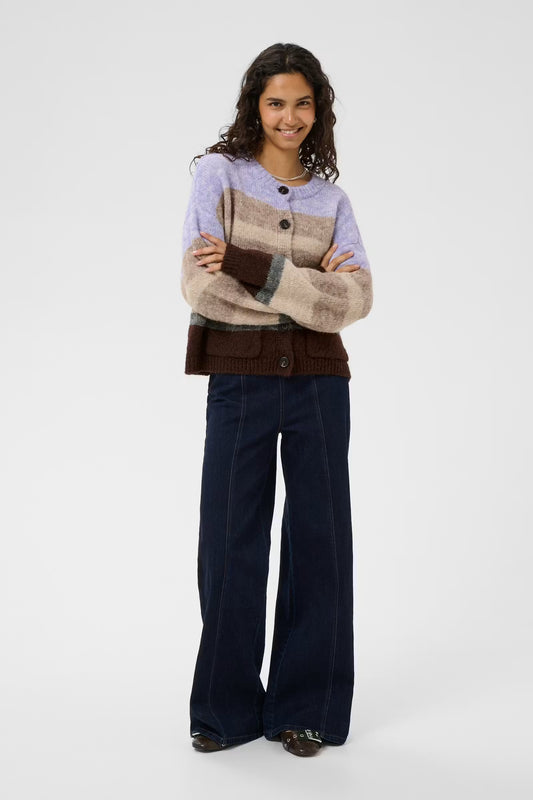 SeraphinaSZ Cardigan - Chocolate Lilac Multi Stripe