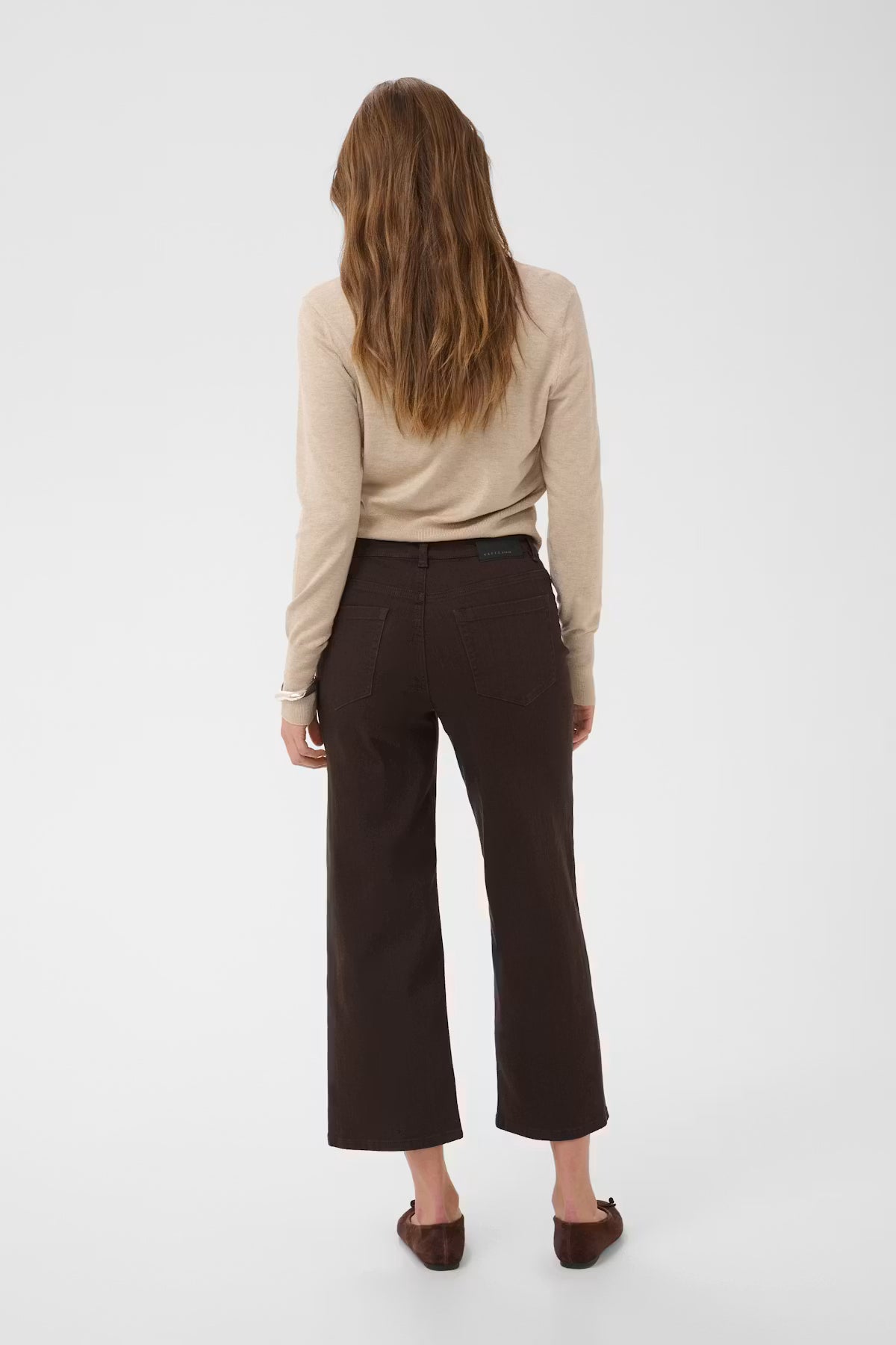 KAbrook High Waisted Cropped Fit Jeans - Coffee Bean