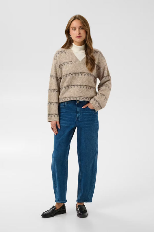 KAsinora Pullover - Desert Taupe Stripe