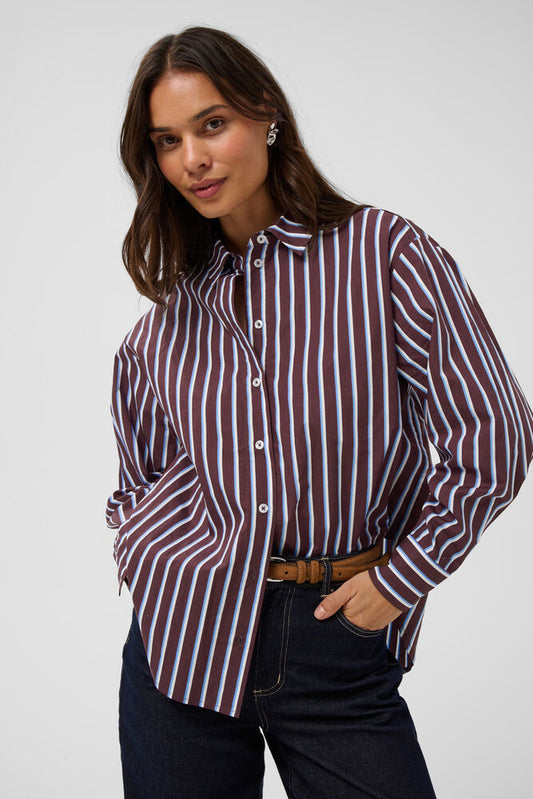KAgavina Shirt - Brown Stripe