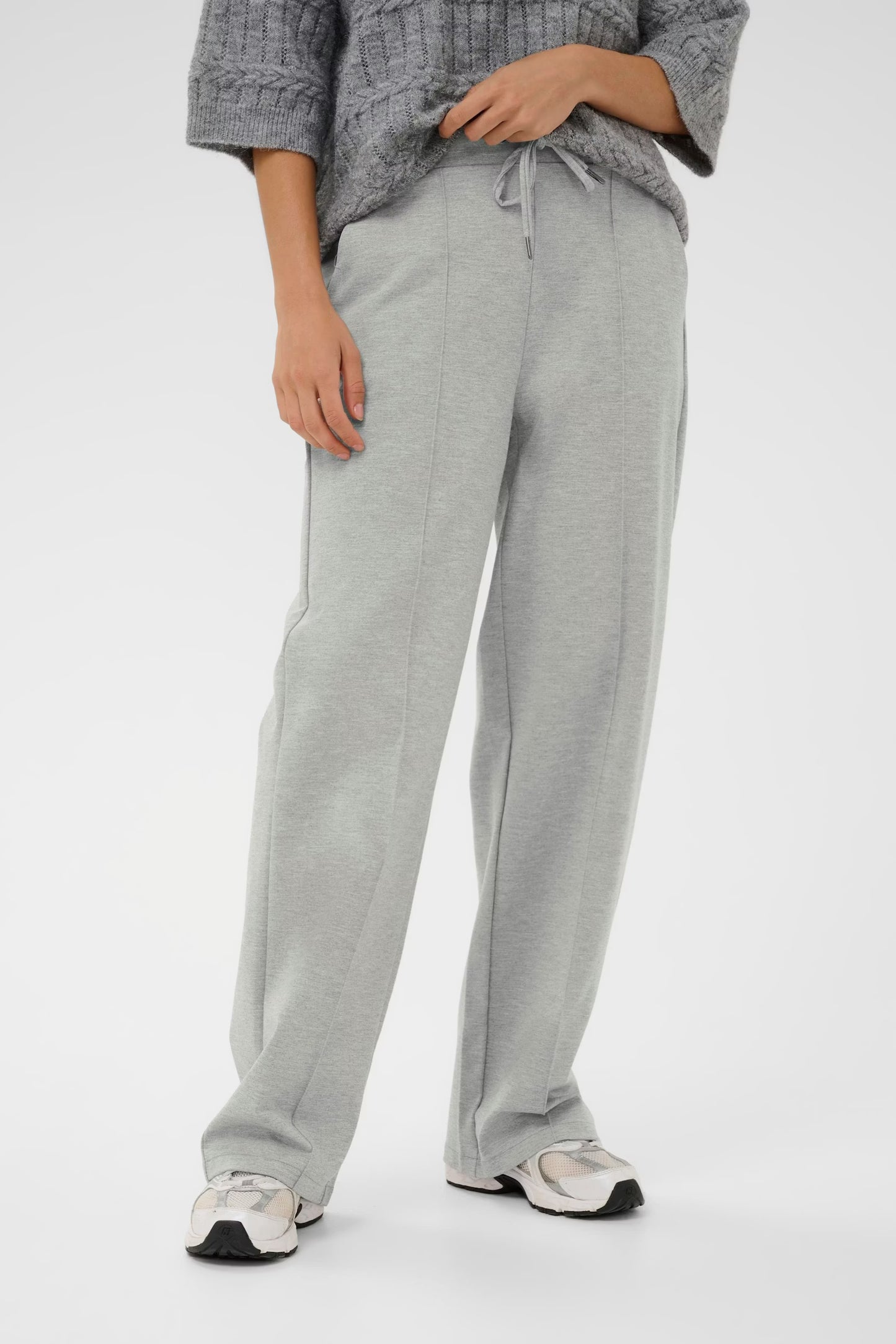 KAjenny Straight Pants - Grey Melange