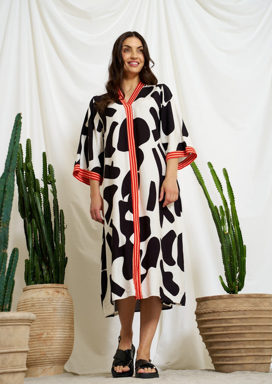 Stefania Dress - Black/ White