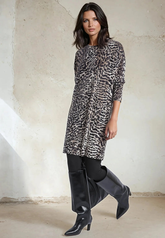 Emmy Dress - Silver Animal