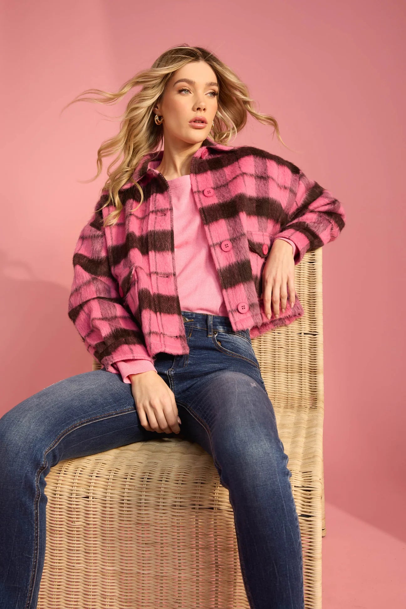 Daytona Crop Jacket -Pink