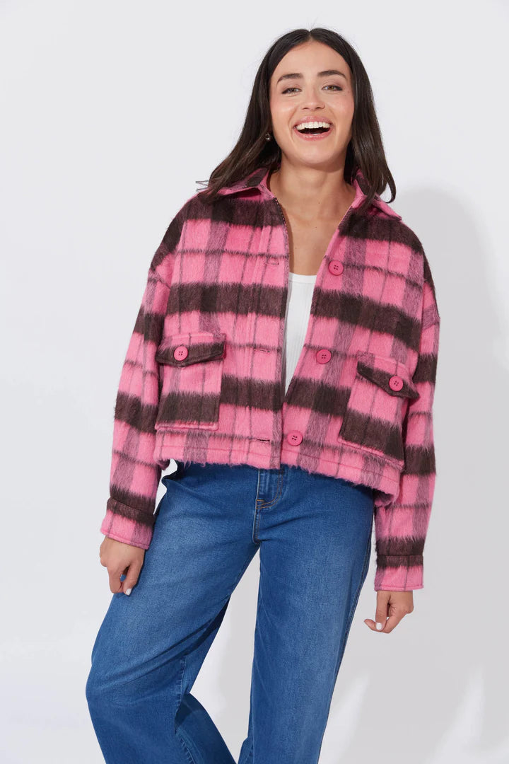 Daytona Crop Jacket -Pink