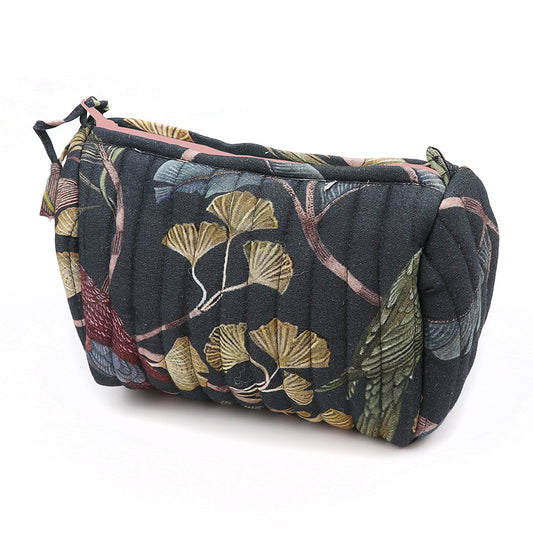Dusky mix tropical quilted make-up bag