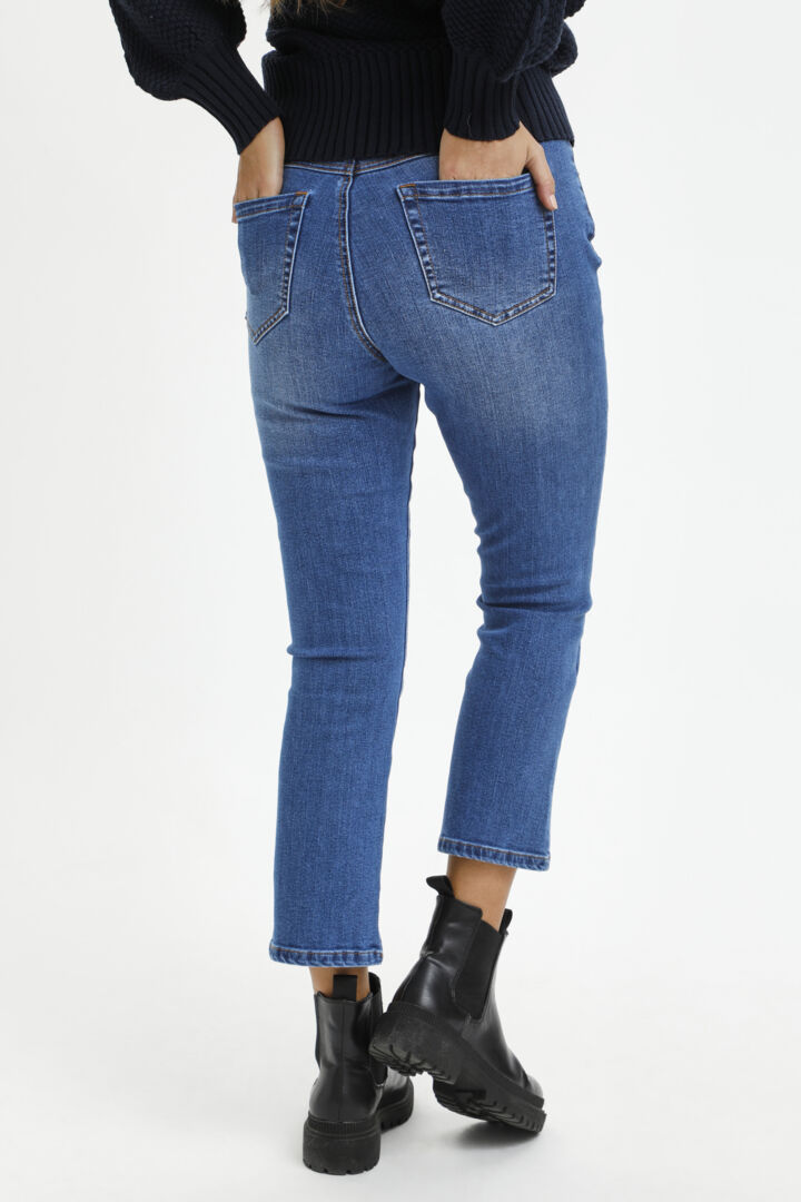 KAsinem Cropped Jeans - Medium Blue Denim