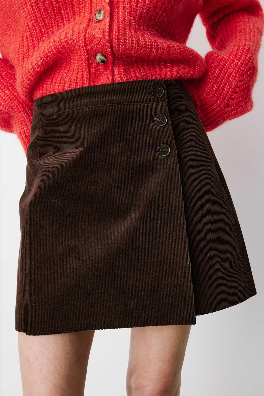 Adele Cord Skirt - Chocolate