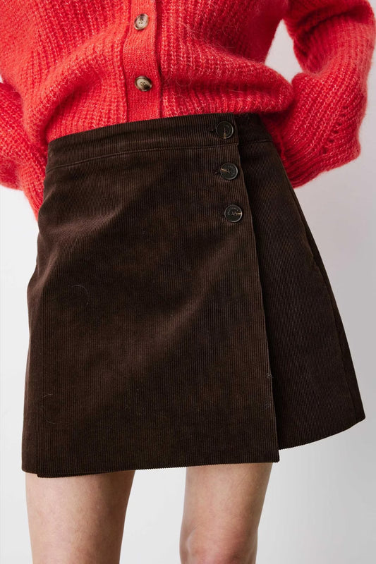 Adele Cord Skirt - Chocolate