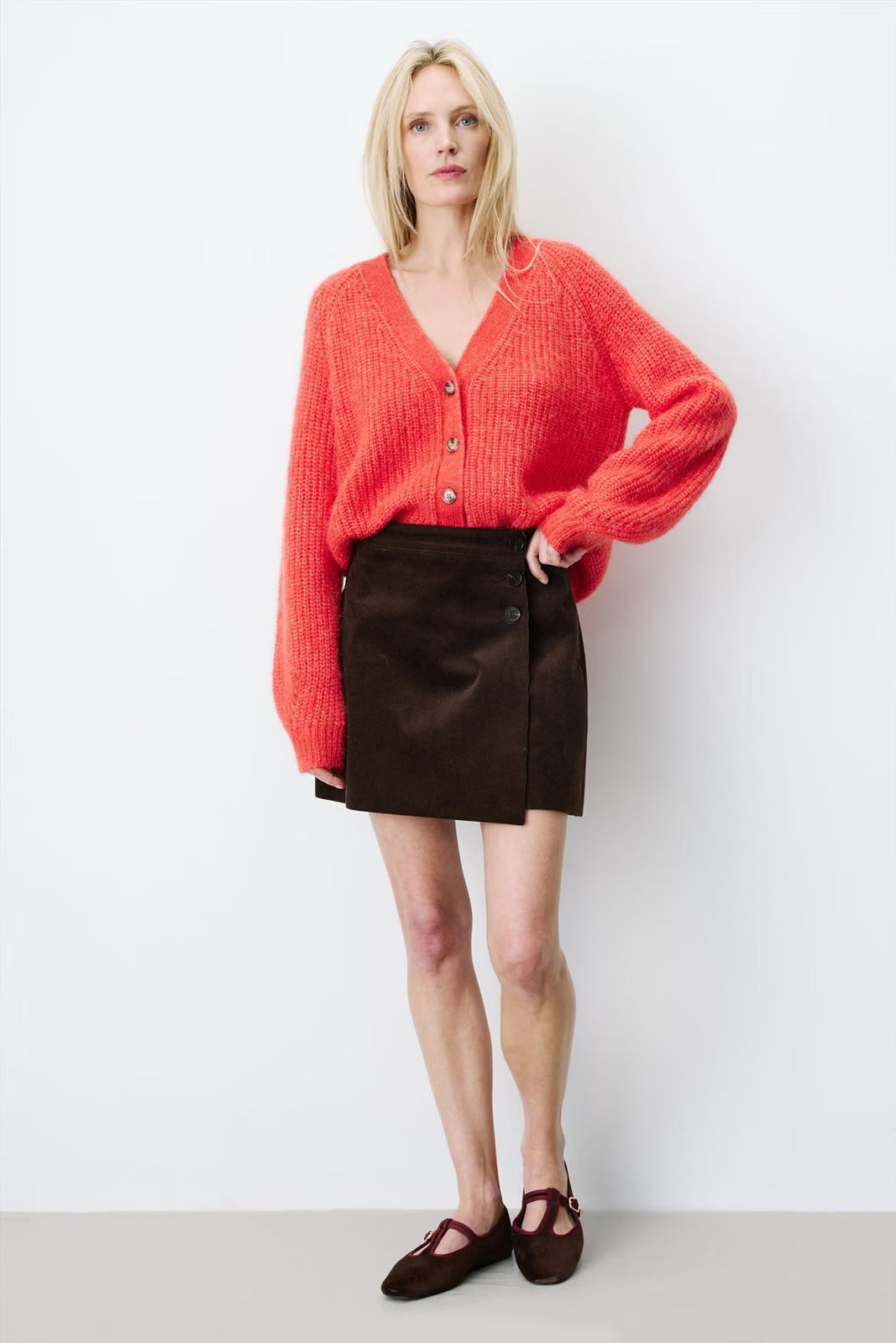 Adele Cord Skirt - Chocolate